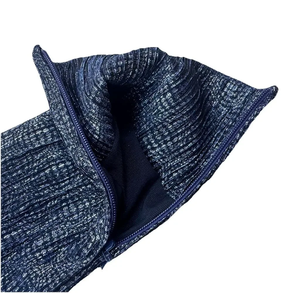 New Jonathan Simkhai Women's Metallic Size 4 Wrap Crop Top Long Sleeves Midnight - Picture 13 of 16